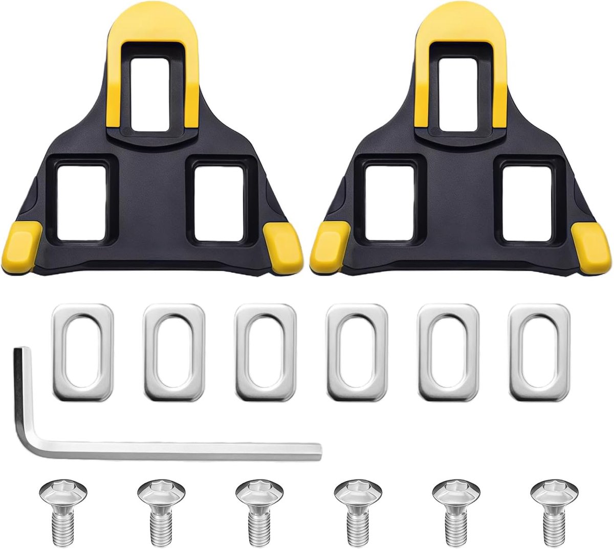 Fiets cleats voor pedaalplaten - zelfsluitende pedaal cleats - 4,5° bewegingsvrijheid - ideaal voor wegfiets - ShopVlot