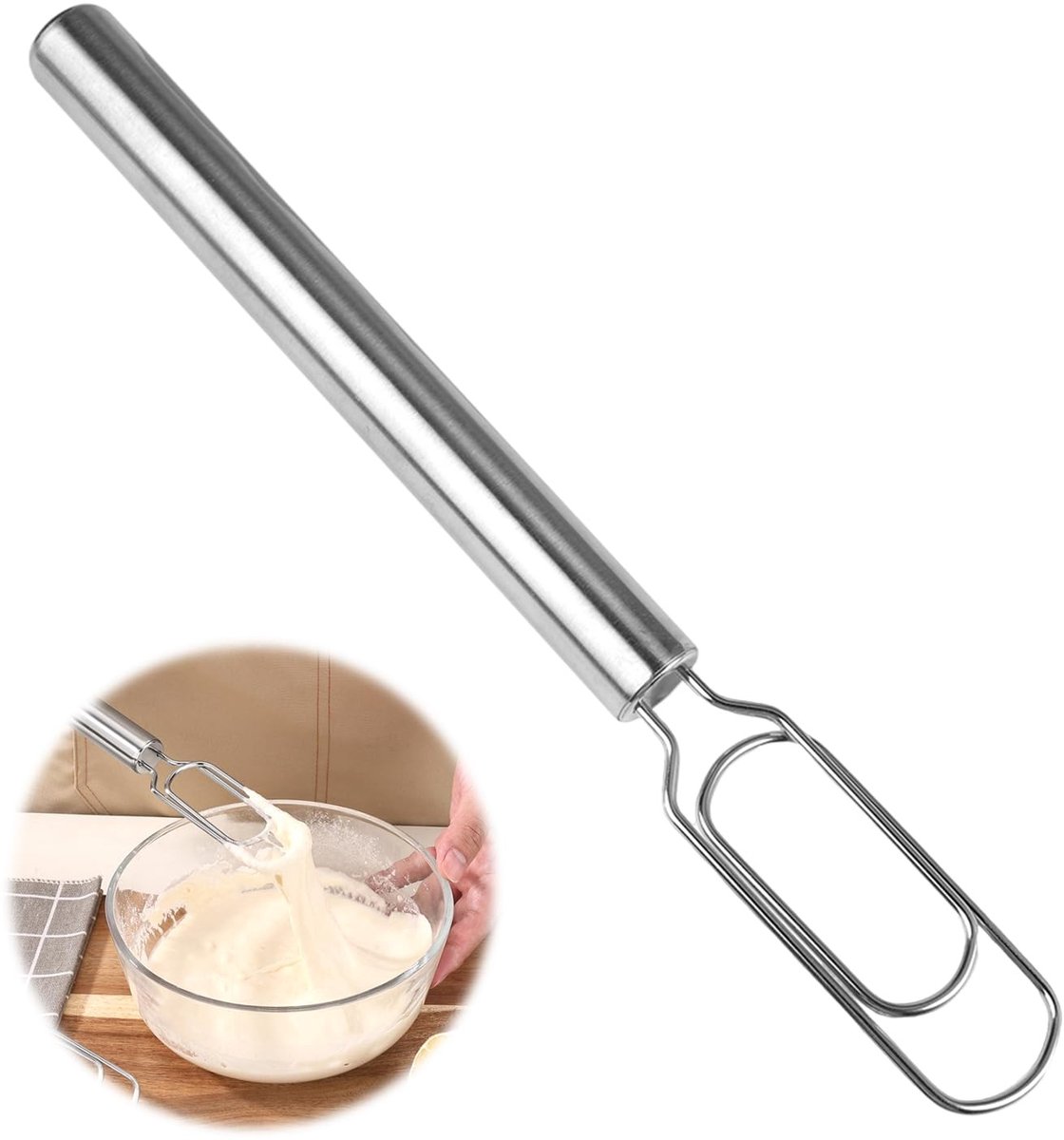 Solidchoice - Roestvrijstalen Deegklopper, 30 cm voor Brood en Pizza