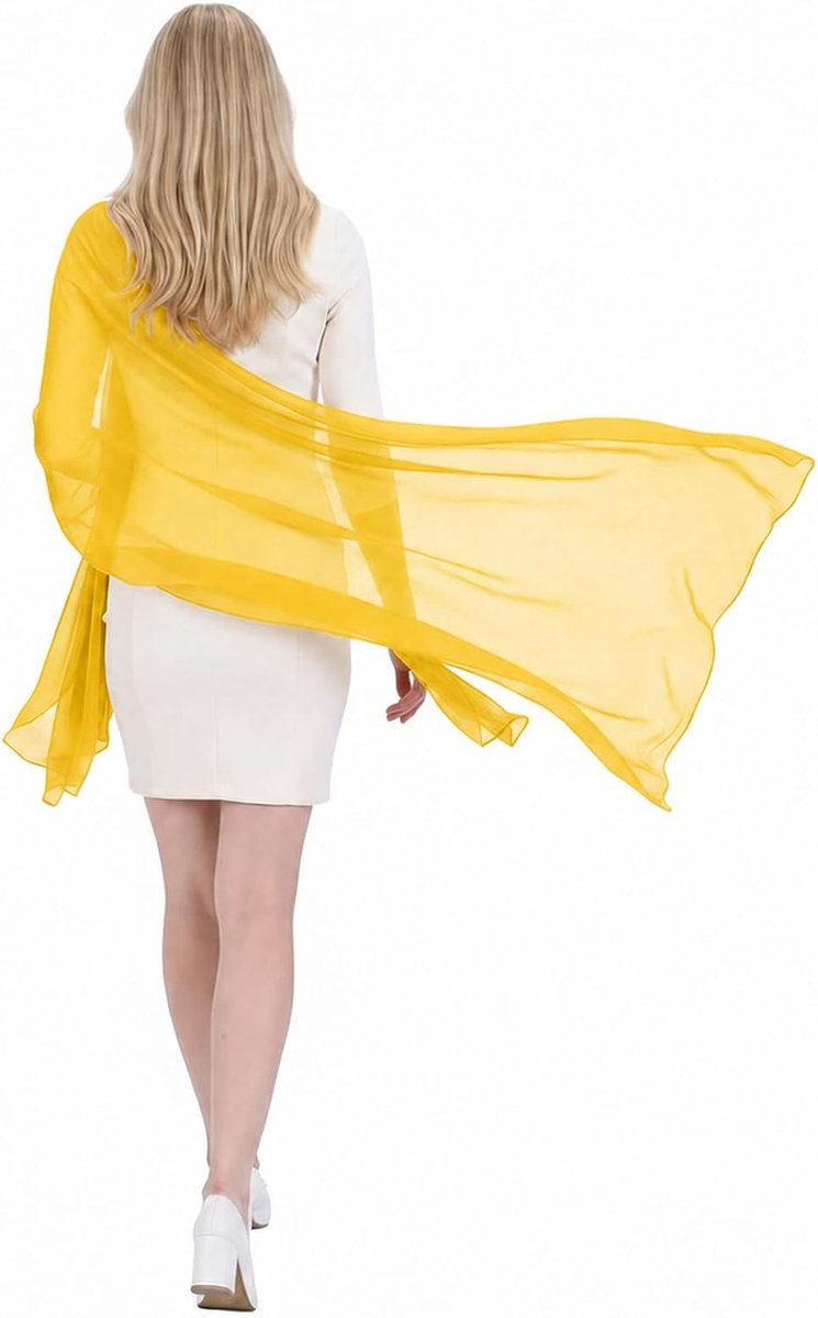 Chiffon sjaal lichtgewicht - zijdezachte wikkel - elegant voor avondjurken - veelzijdig gebruik - ShopVlot