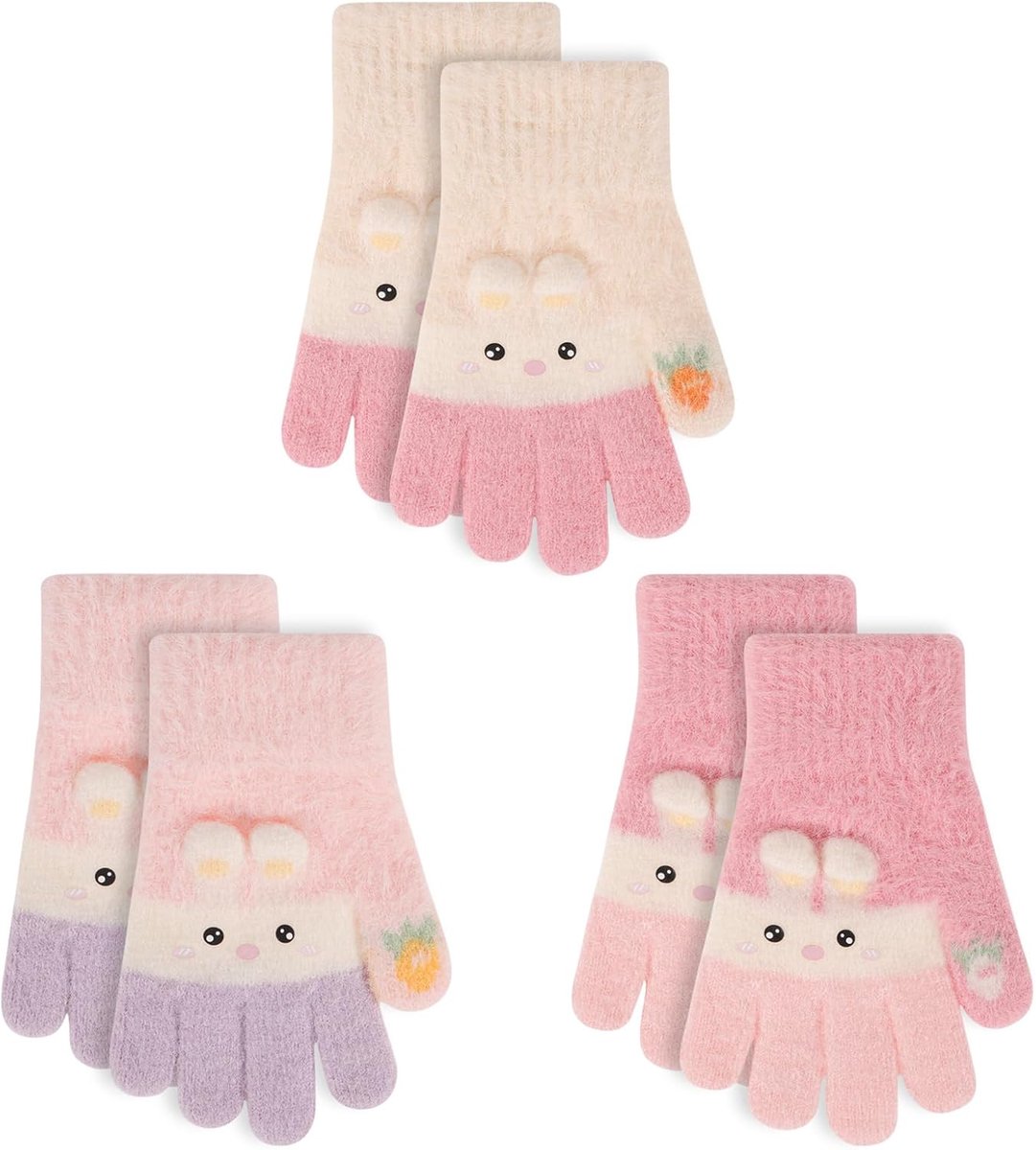 Warme handschoenen kinderen - zachte thermische vingerhandschoenen - kleurrijke fleece - ideaal voor de winter - ShopVlot