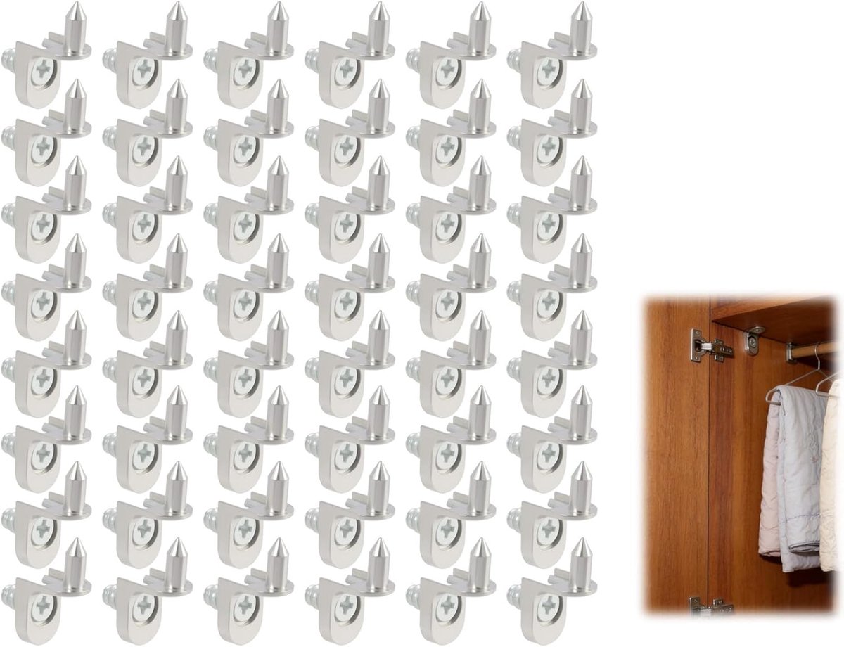 Metalen planksteunen set van 48 - 5 mm pinnen - robuust en stabiel - ideale ondersteuning voor meubels - ShopVlot