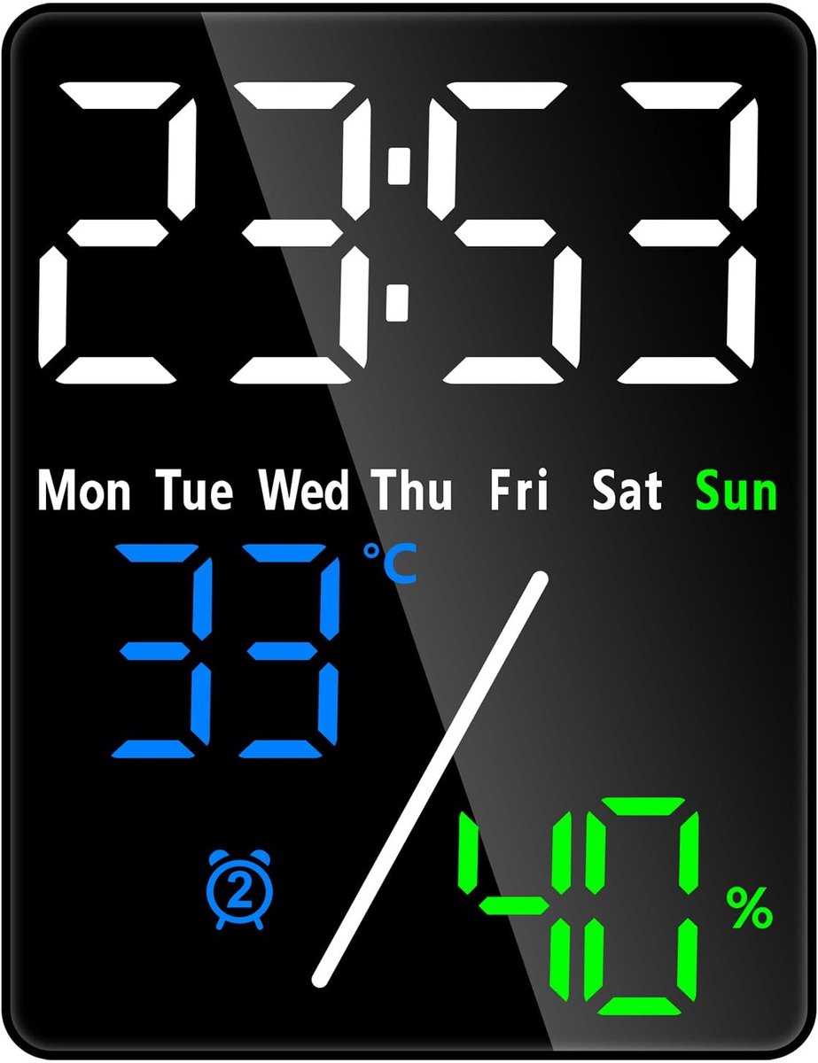 Solidchoice - Digitale LED Wecker met Datum en Temperatuur