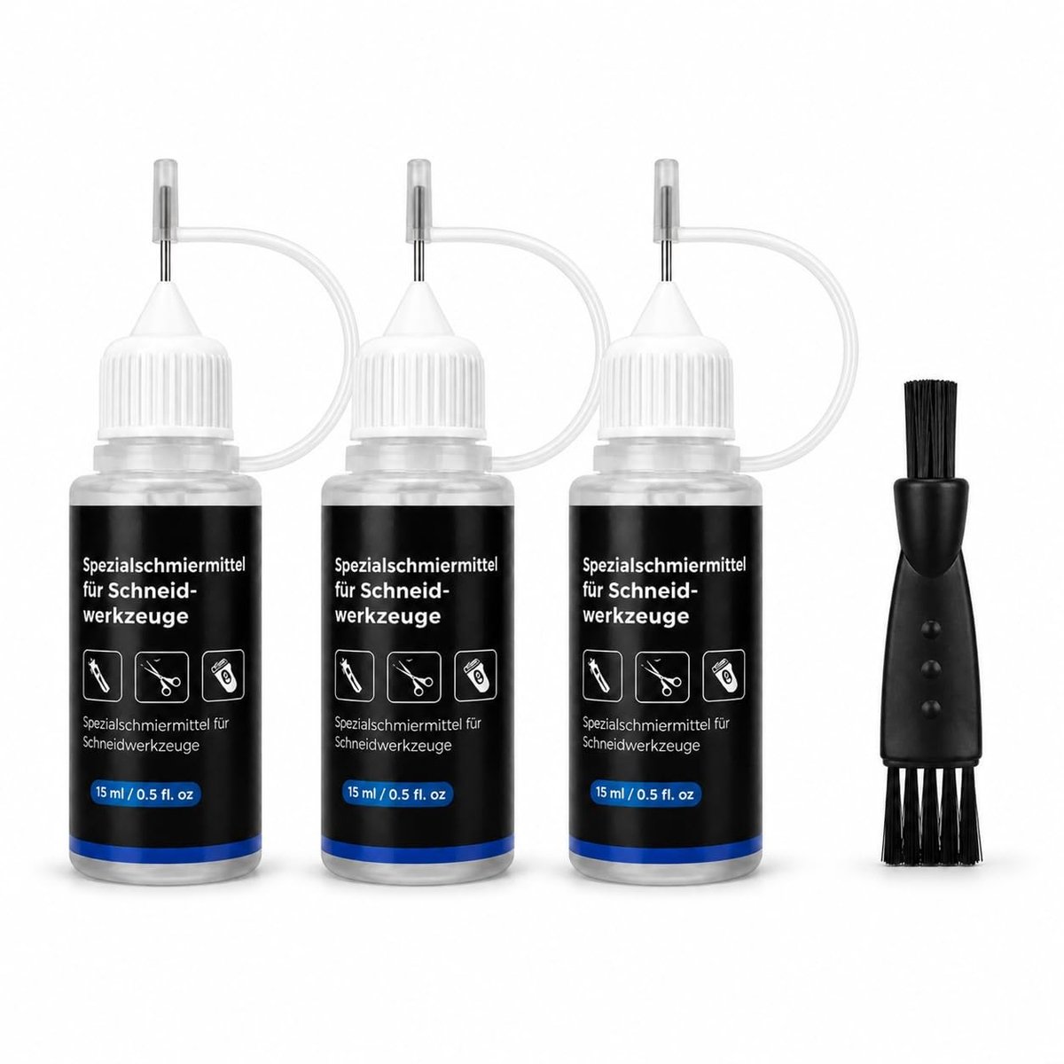 Solidchoice - Set van 3 Scheerolie voor Haartrimmer met Schoonmaakborstel