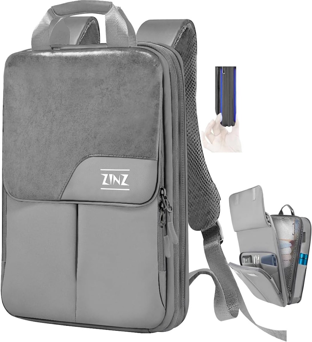 Laptoprugzak 15.6" 16" 17" - Slim en uitbreidbaar - Waterdicht - Ideaal voor reizen - ShopVlot