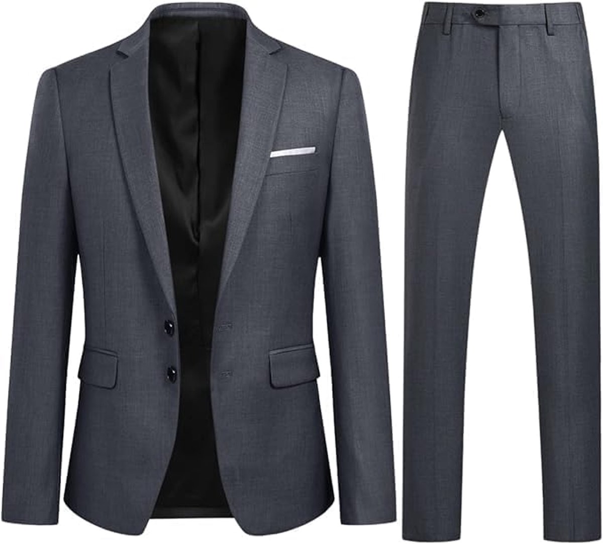 Herenpak 2 delig XXL - Moderne slim fit - Grijs - Perfect voor zakelijke evenementen - ShopVlot