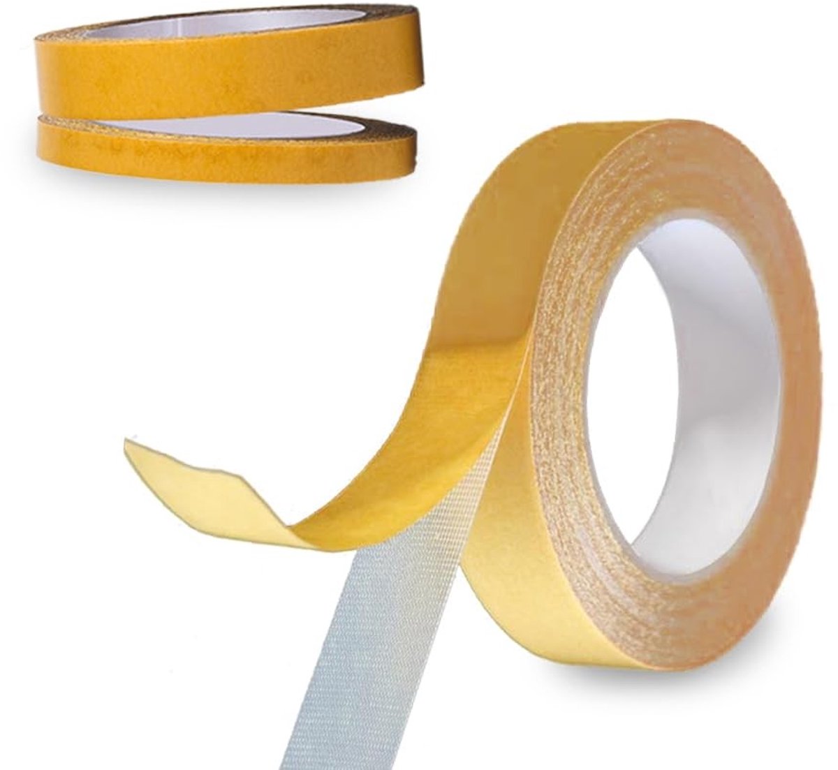 Solidchoice - Dubbelzijdige Textieltape Set van 2, Transparant en Duurzaam, 20 m
