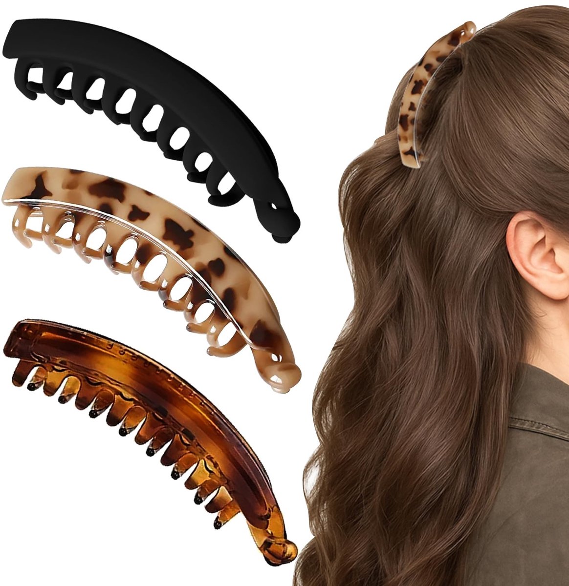 Solidchoice - Set van 3 Retro Haarclips voor Vrouwen