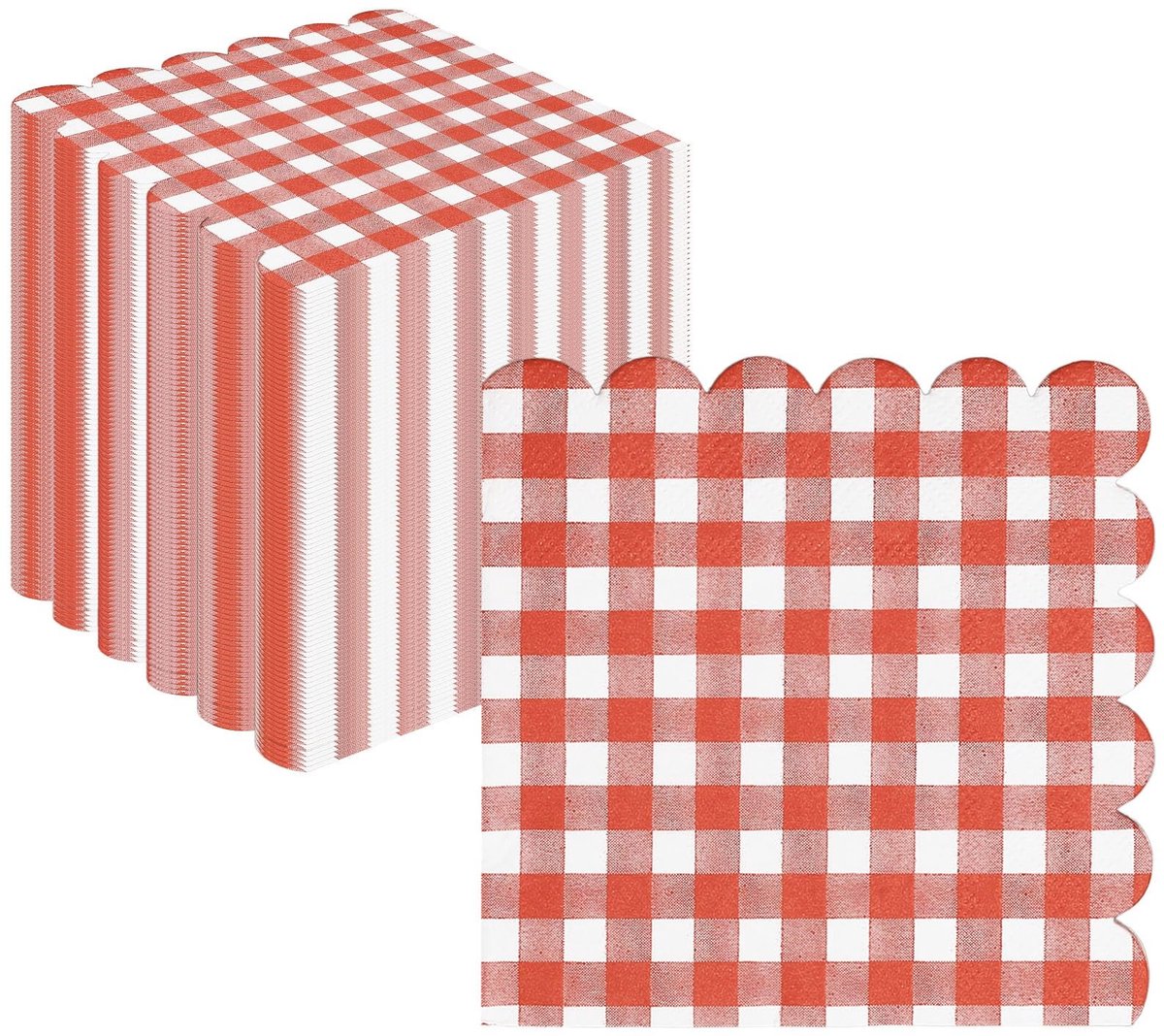 Solidchoice - Set van 100 Wegwerpservetten met Gegolfde Rand
