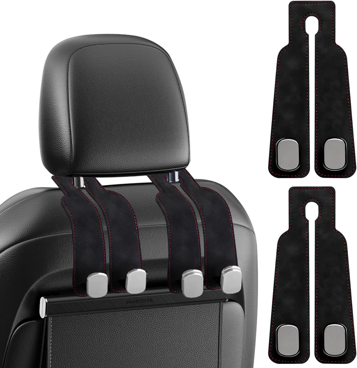 Autostoel opberghaak - 2 stuks - kunstleer - stijlvolle organizer voor tassen en accessoires - ShopVlot