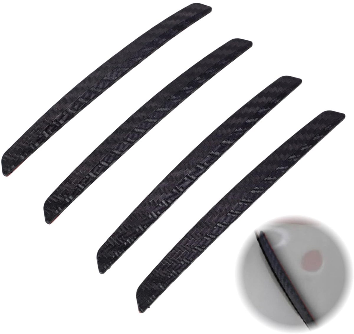 Solidchoice - Set van 4 Zwarte Carbon Fiber Deurrandbeschermers