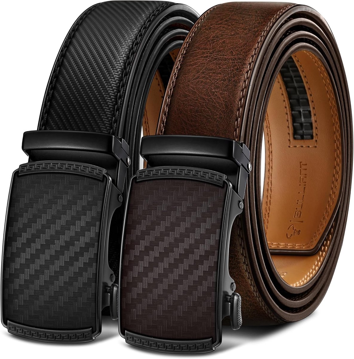 Riem heren 2-pack - Ratchet verstelbaar - 3,5 cm breed - Geschikt voor casual en formele outfits - ShopVlot