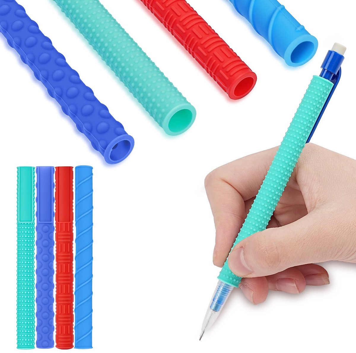 Solidchoice - Getextureerde Siliconen Potloodgrepen voor Kinderen en Volwassenen