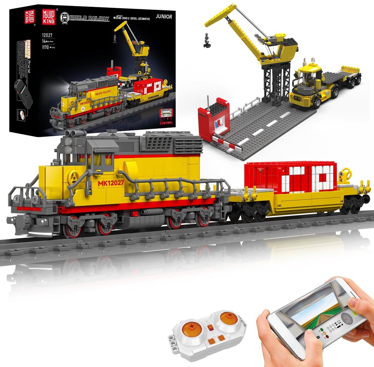 Solidchoice - Technisch Modelbouwset Diesel Locomotief met Afneembare Trailer en Kraan