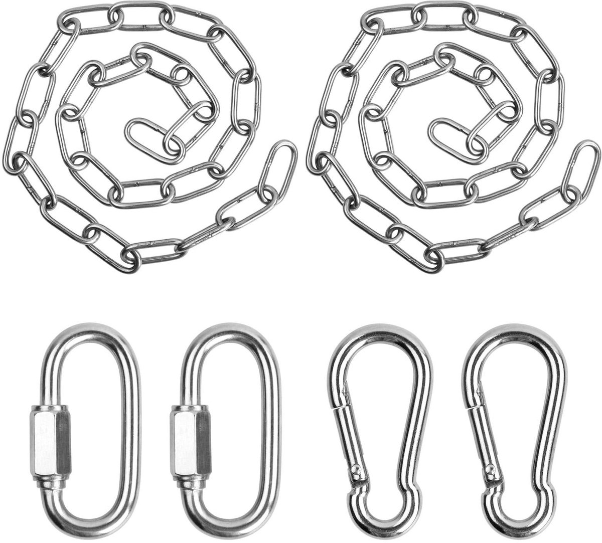 Solidchoice - RVS Ketting met Karabijnhaak, 0,6 cm, 80 kg Draagvermogen