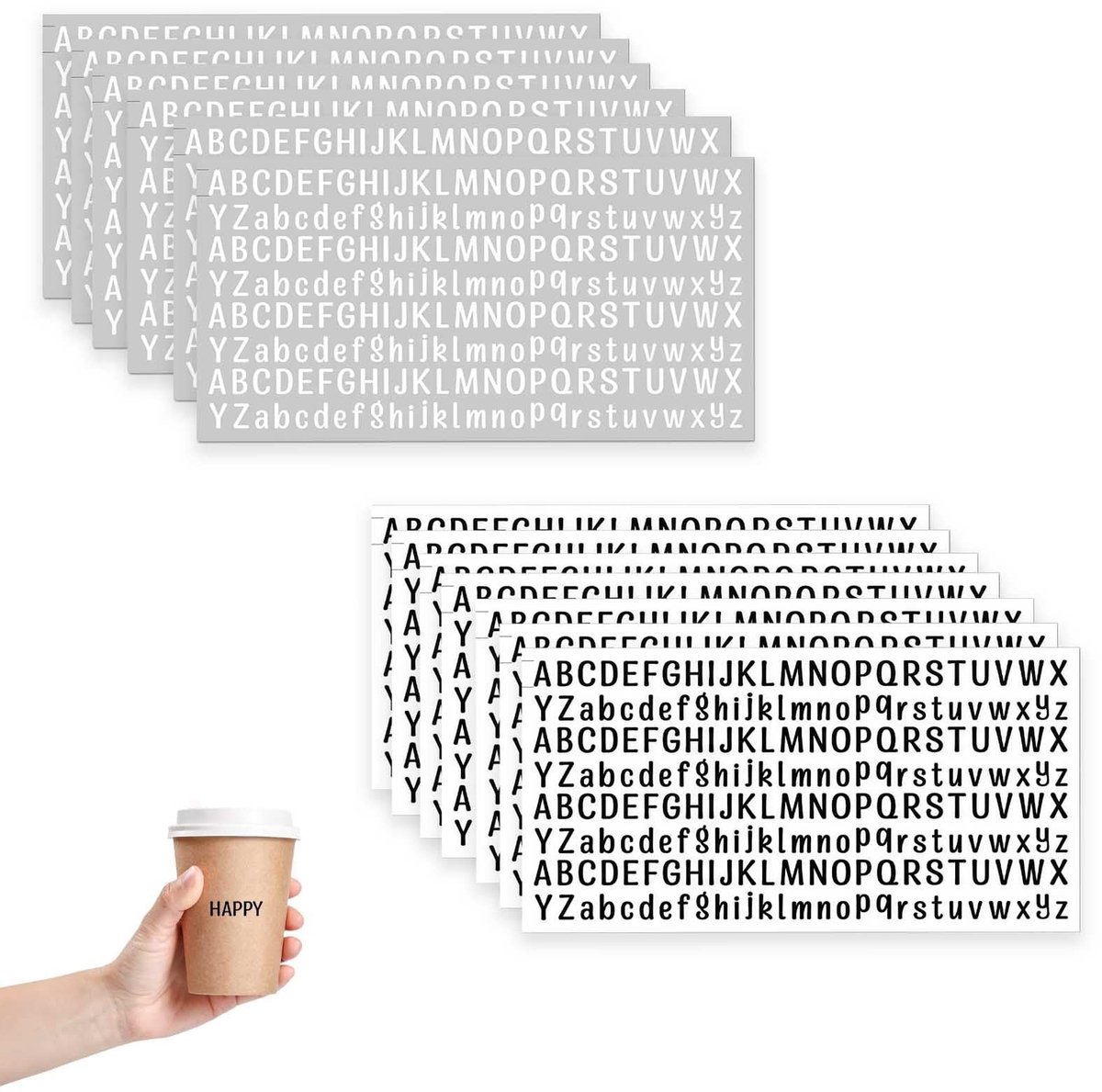 Solidchoice - Set van 2496 Zelfklevende Letterstickers voor DIY Projecten