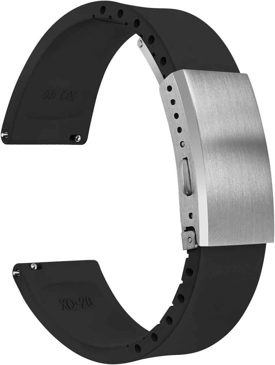 Horlogeband FKM Rubber 18-22mm - Snelle bevestiging - Zacht en comfortabel - Ideaal voor dagelijks gebruik - ShopVlot