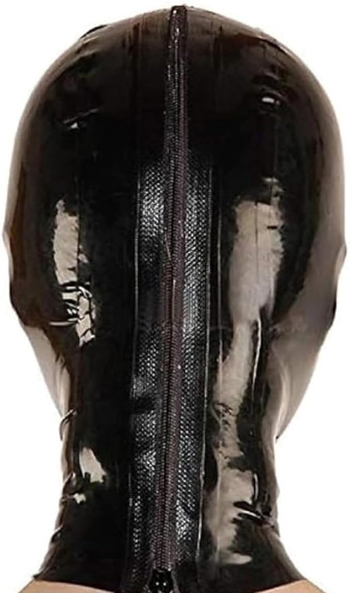 Latex masker met rits achterzijde - open ogen en neus - unisex handgemaakt - perfect voor cosplay - ShopVlot