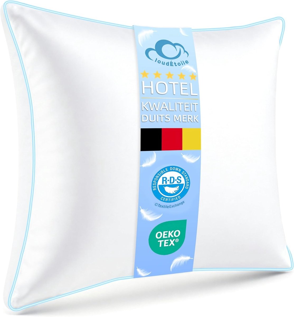 Kussen - Wit - 60 x 60 cm - Dons en Veren - Voor een Gezonde Nachtrust