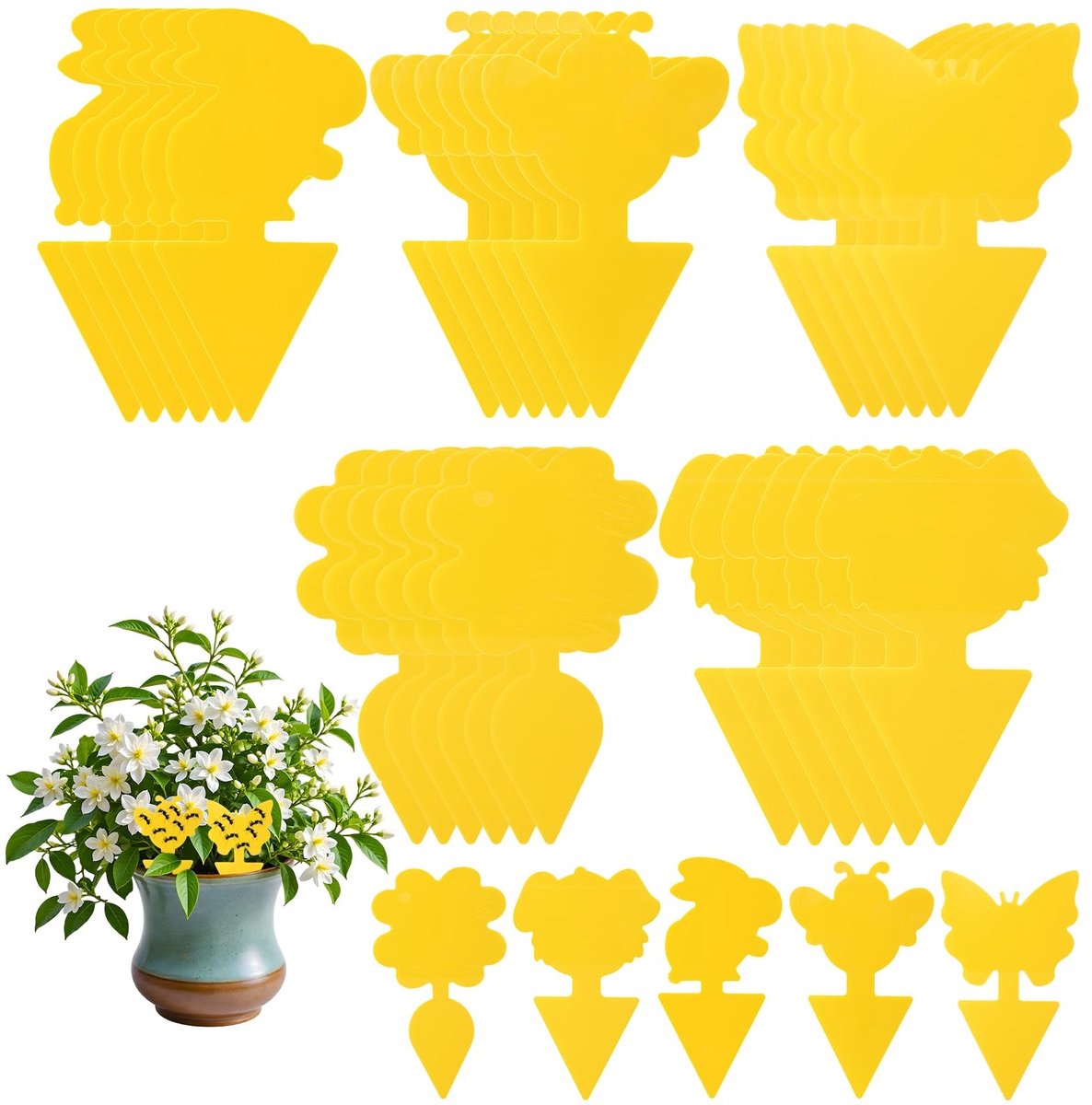 Solidchoice - Set van 30 Gele Stickers Tegen Fungusvliegen