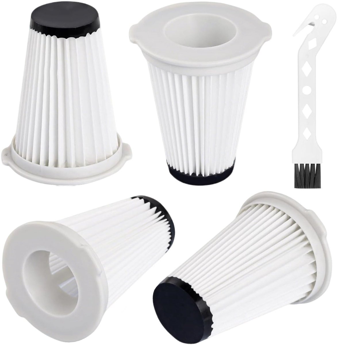 Solidchoice - Set van 4 Wasbare Vacuum Cleaner Filters met Borstel