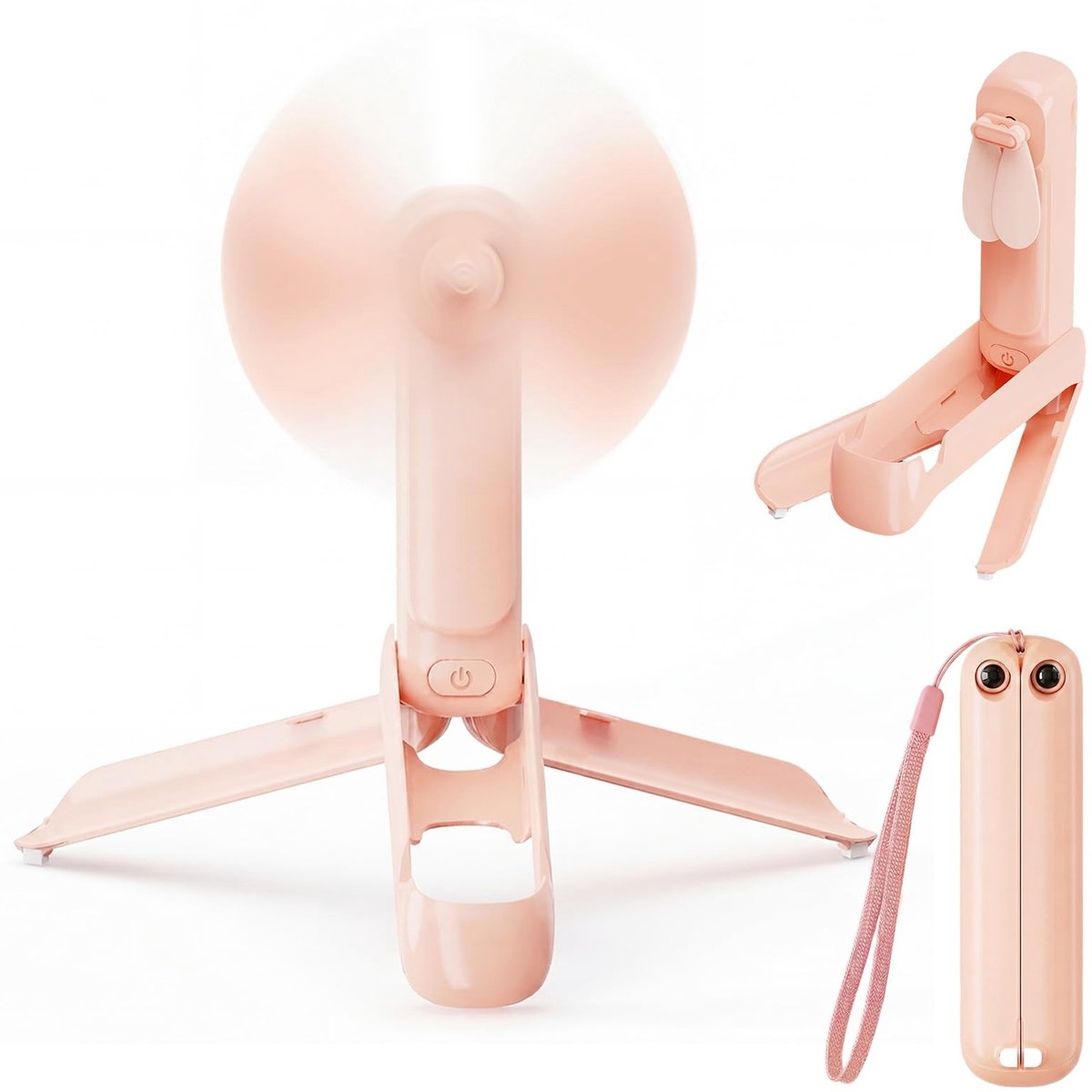 Solidchoice - Mini Handventilator 3 in 1 met Oplaadbare Batterij