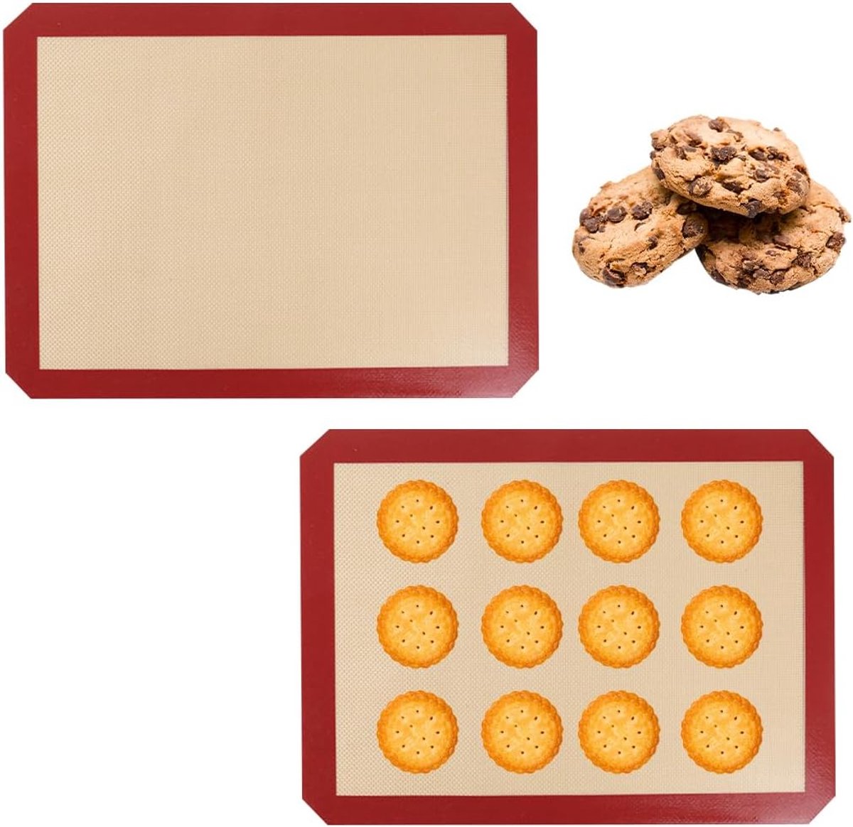 Bakmat microperforated 42x29,5 cm - siliconen dubbele mat - hittebestendig en herbruikbaar - ideaal voor bakken - ShopVlot