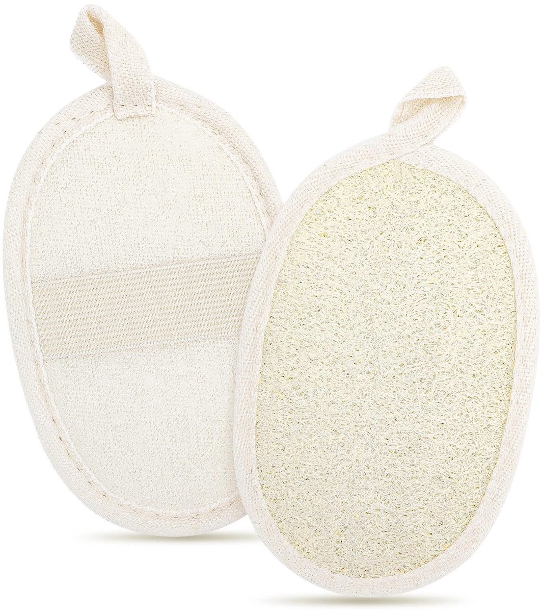 Solidchoice - 2 Stuks Natuurlijke Luffa Spons met Handgreep voor Lichaamsverzorging