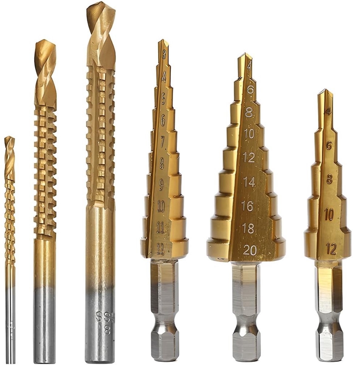 Solidchoice - Set van 6 Conische Frezen voor Precisiewerk