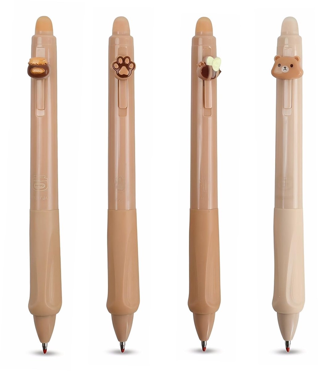 Solidchoice - Set van 4 Uitwisbare Gelpennen met Dierendesign