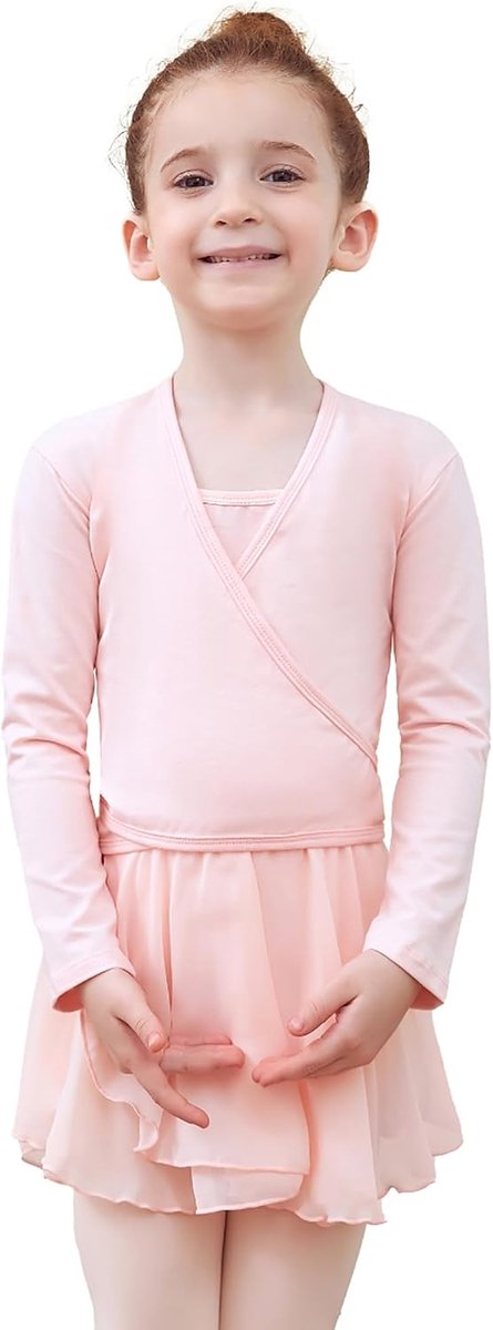 Balletjacke voor meisjes - pink - katoen - lange mouwen - perfect voor danslessen - ShopVlot