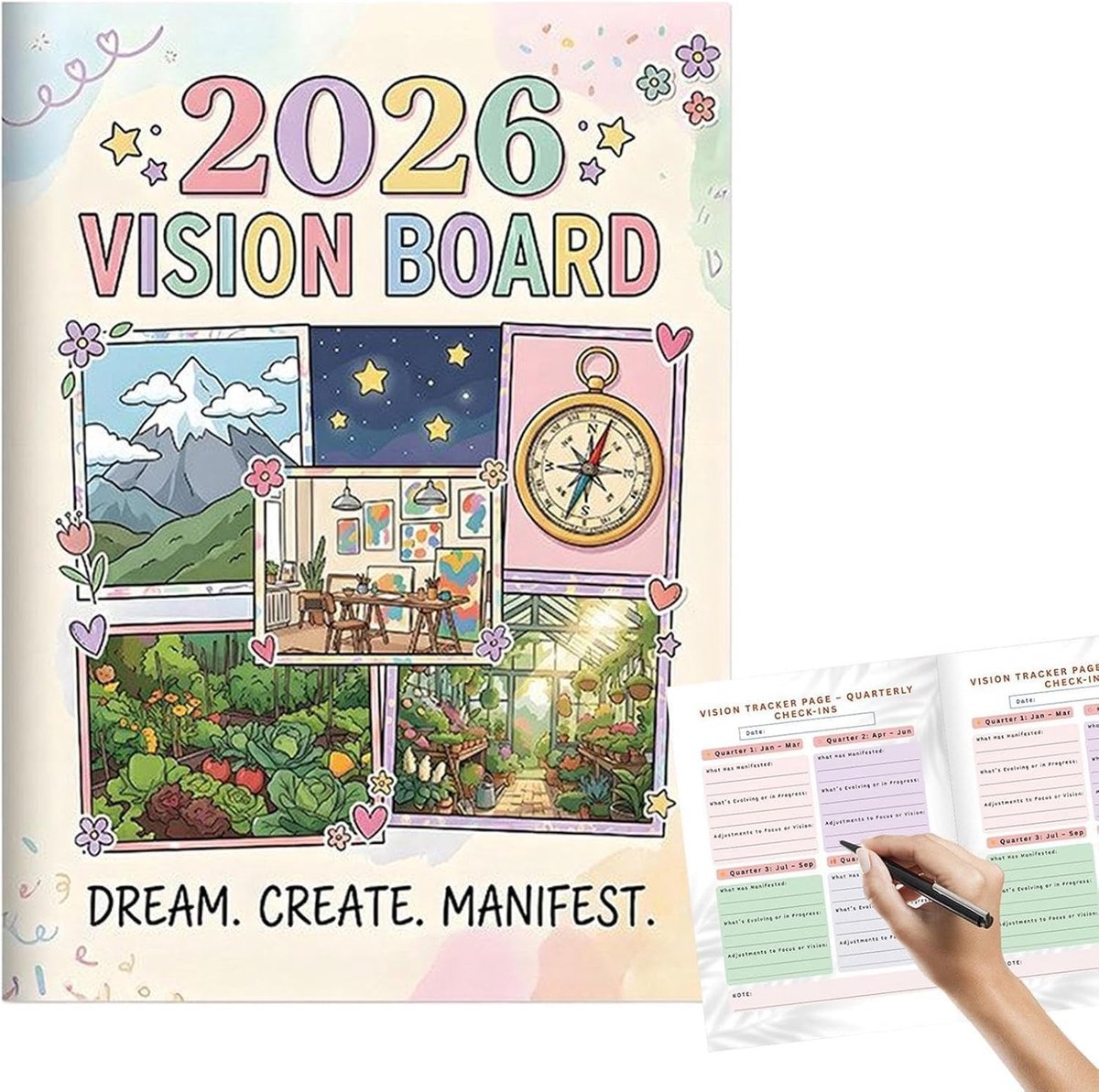 Solidchoice - Vision Board Notitieboek met Doelen en Gewoonten Tracker