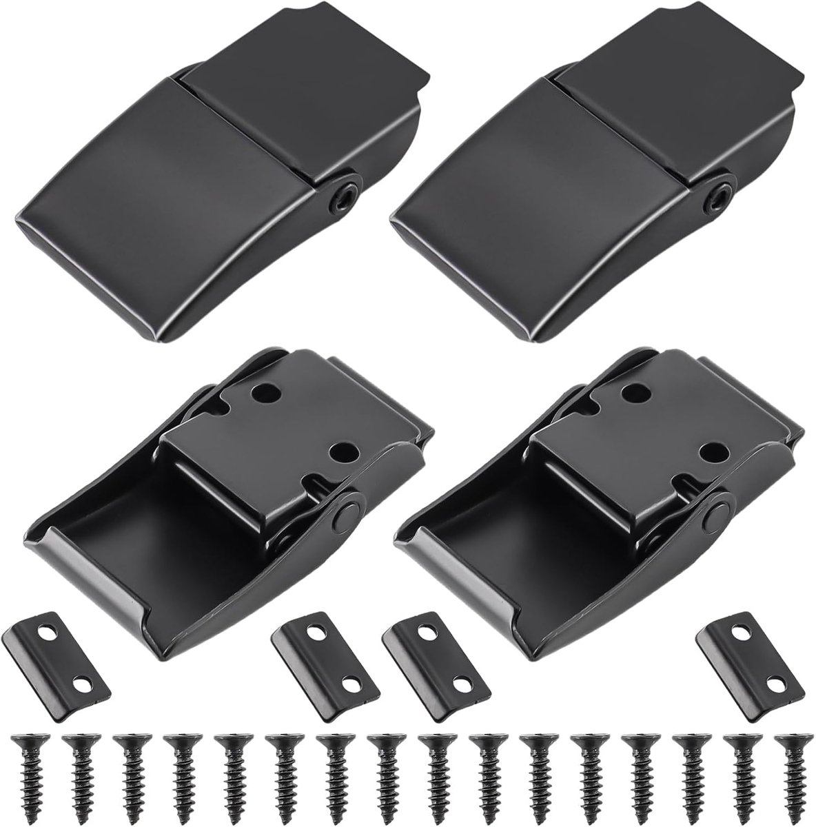 4pcs Lever Clasps, Stainless Steel Spring Clasps for Drawer Box, Black - ShopVlot