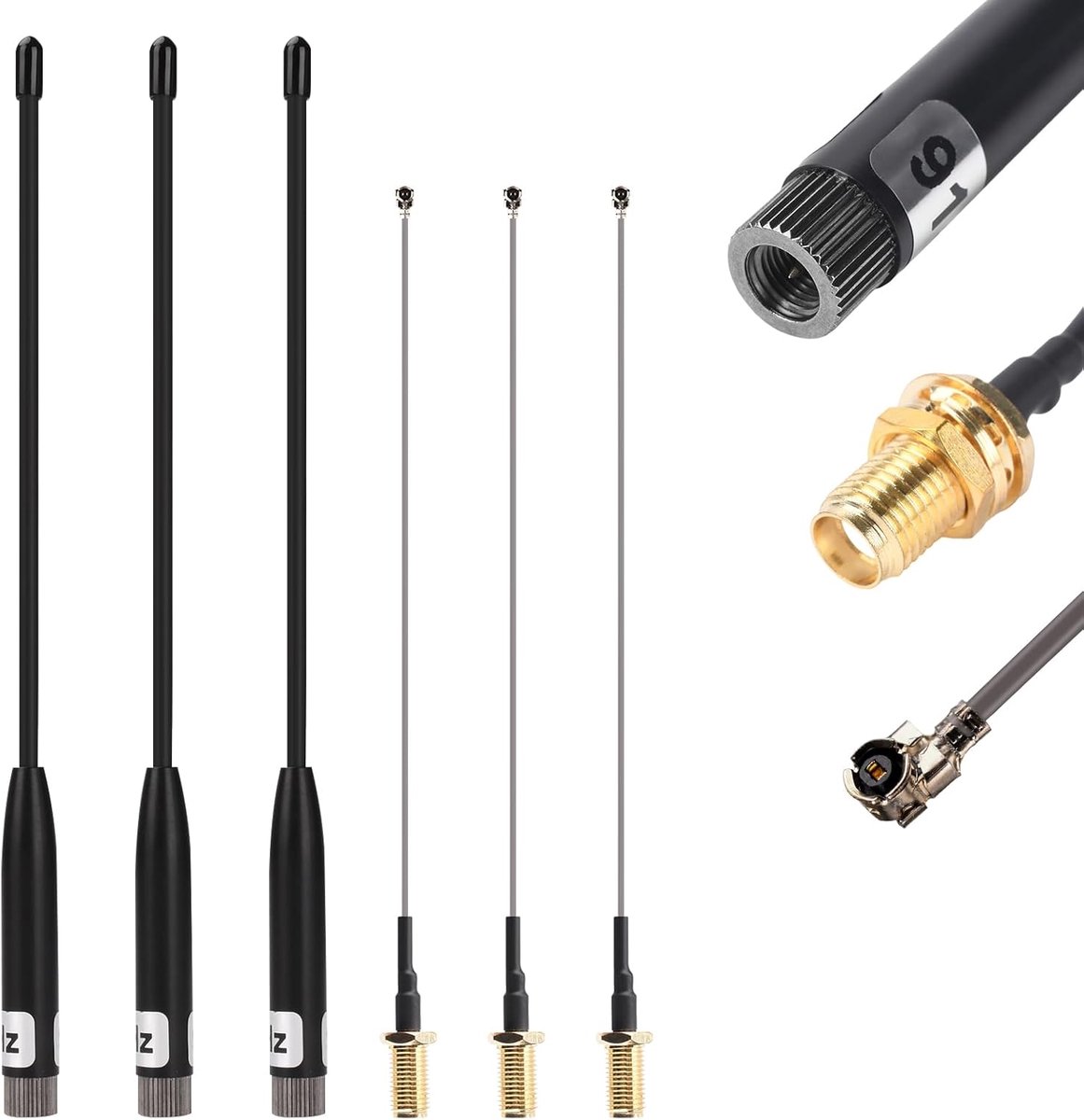 diymore 3 stuks 915MHz LoRa antenne voor Meshtastic, Long Range 10dBi SMA antenne met U.FL/IPX naar SMA kabel - ShopVlot