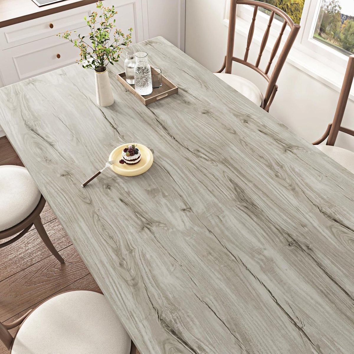 Self-Adhesive Wallpaper Grey Film for Furniture Wood Look Adhesive Film Grey Wood Look Worktop Film Adhesive Film - ShopVlot