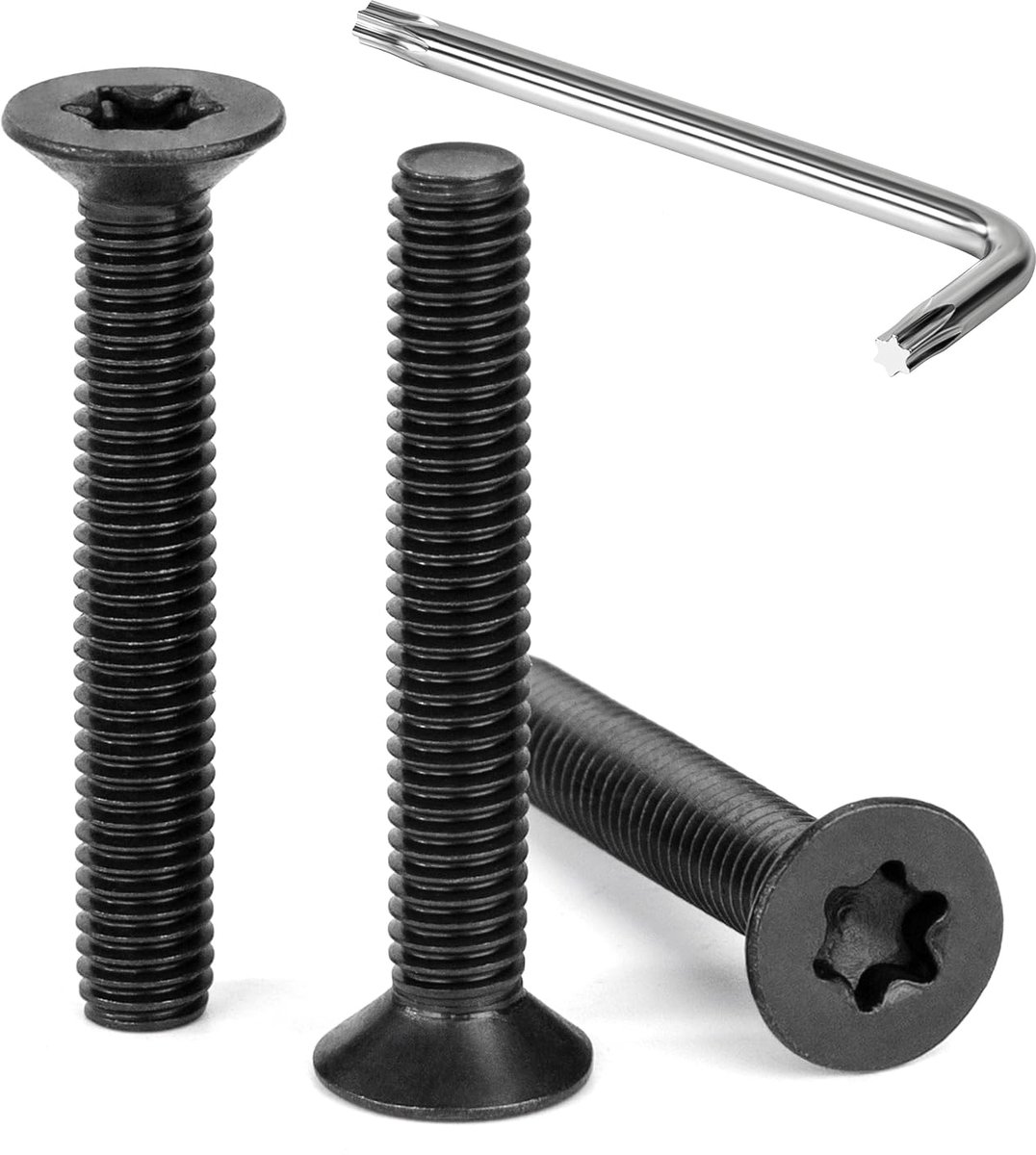 Tunejoy Pack of 30 M6 x 40 mm Countersunk Head Screws Torx Black Countersunk Screws Stainless Steel A2 V2A Machine - ShopVlot