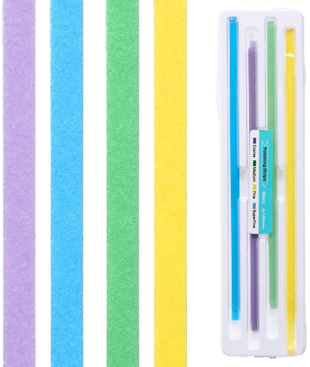 60 Pcs dental sandpaper for gaps teeth, polishing strips, dental sandpaper, oral care, dental care, teeth, finishing - ShopVlot