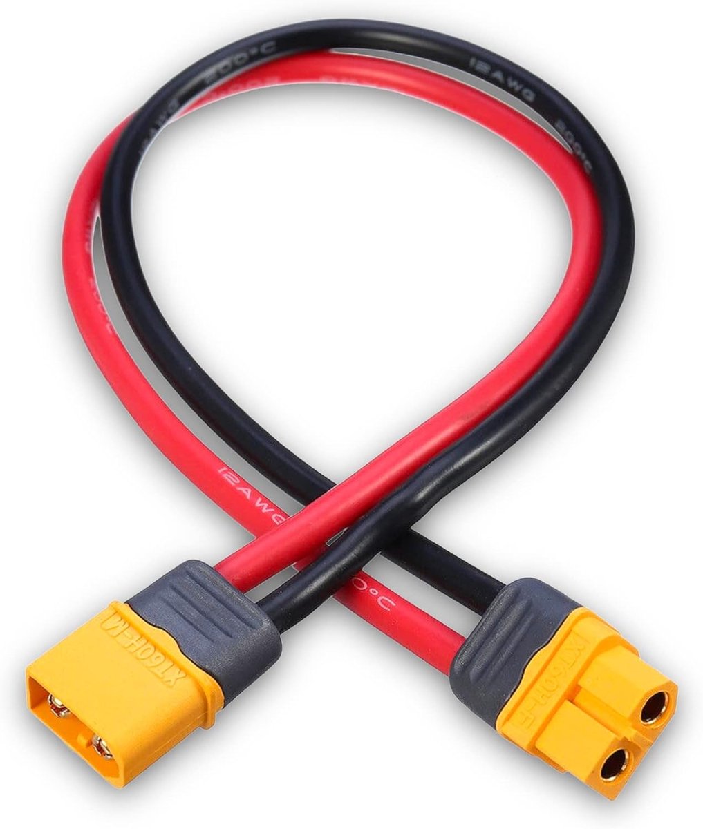XT60H Extension Cable 15 cm 12 AWG High Current Silicone Cable Plug to Socket Male Female High Current Plug Gold Plug - ShopVlot