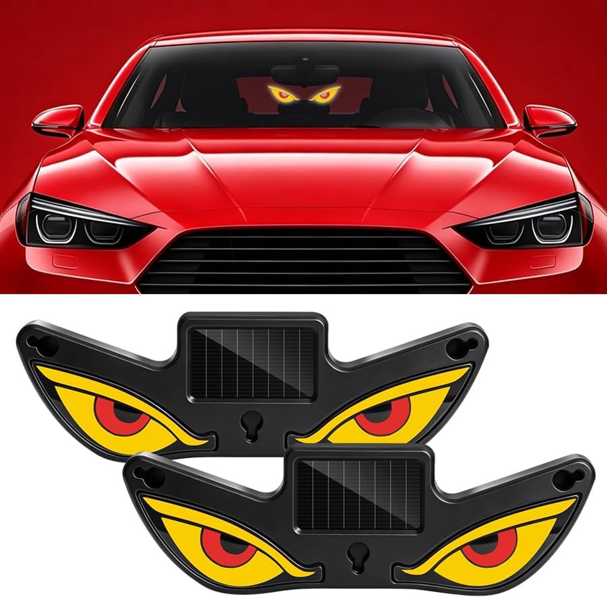 Devil Eyes LED Eyes, 2 Pieces Solar Demon Eye LED Car Window Light, Solar LED Window Lights for Car Decoration - ShopVlot