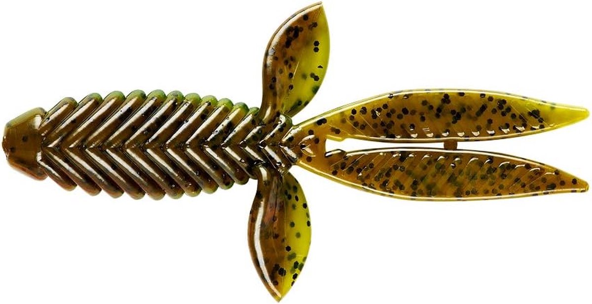 Plastic Vissen Kunstaas - Soft Lures Vis Lokaas - Vissen Vangen - Dubbele Flappers - 11 cm - Groen Pompoen