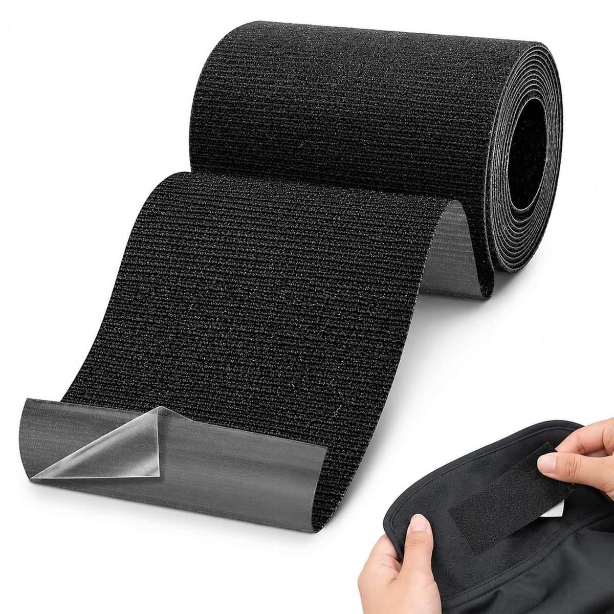 zwarte stofreparatietape 10 cm x 2 m, waterdicht en wasbaar zelfklevend stofflapje, voor het repareren van - ShopVlot