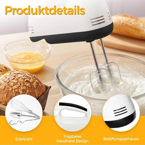 7-stage mixer electric whisk with 5 stainless steel - ShopVlot — afbeelding 2