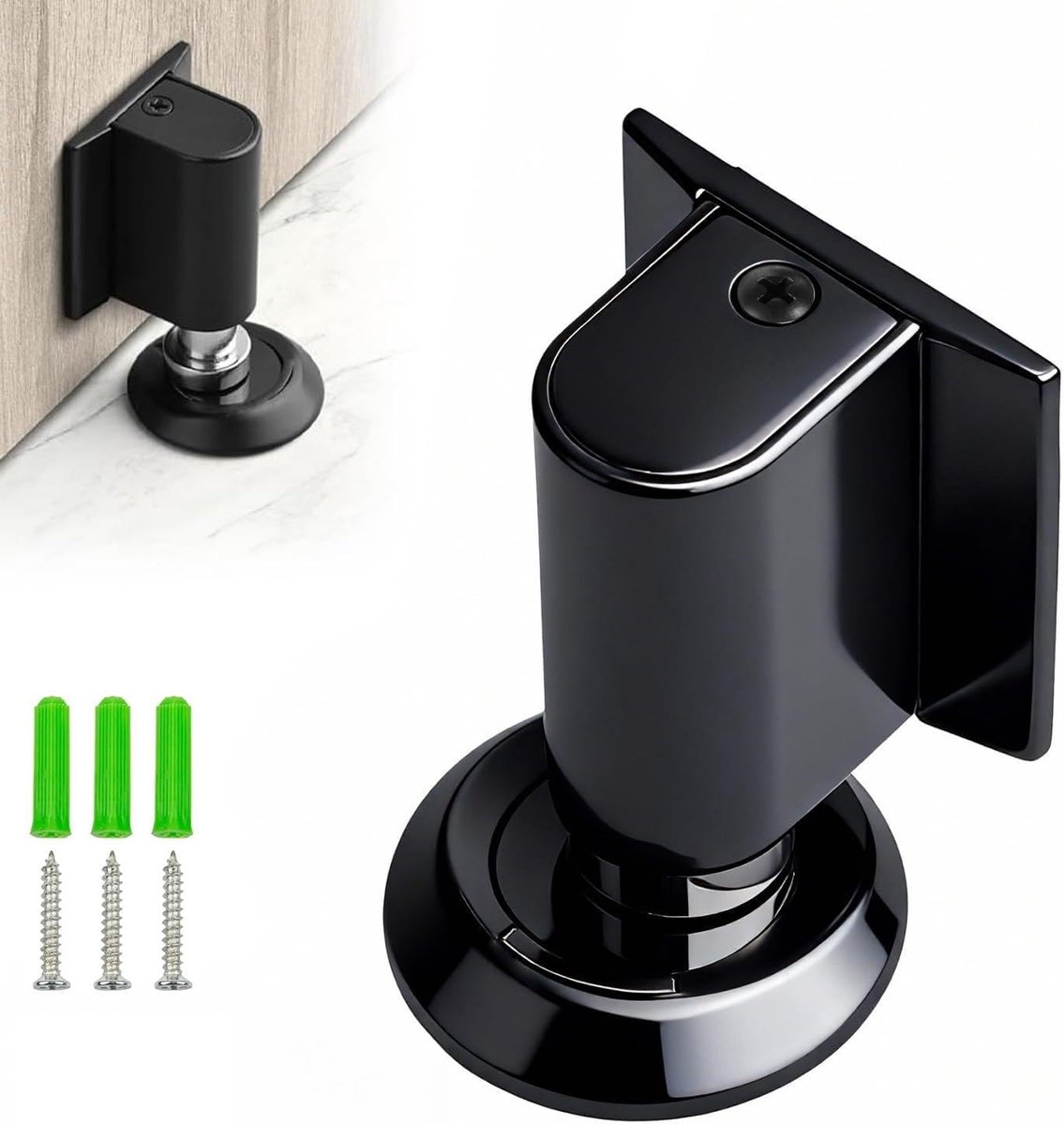 Deurstopper vloer, magnetische deurstopper, deursluiter, deurklinkbuffer, deurstopper, verstelbaar, zonder boren - ShopVlot