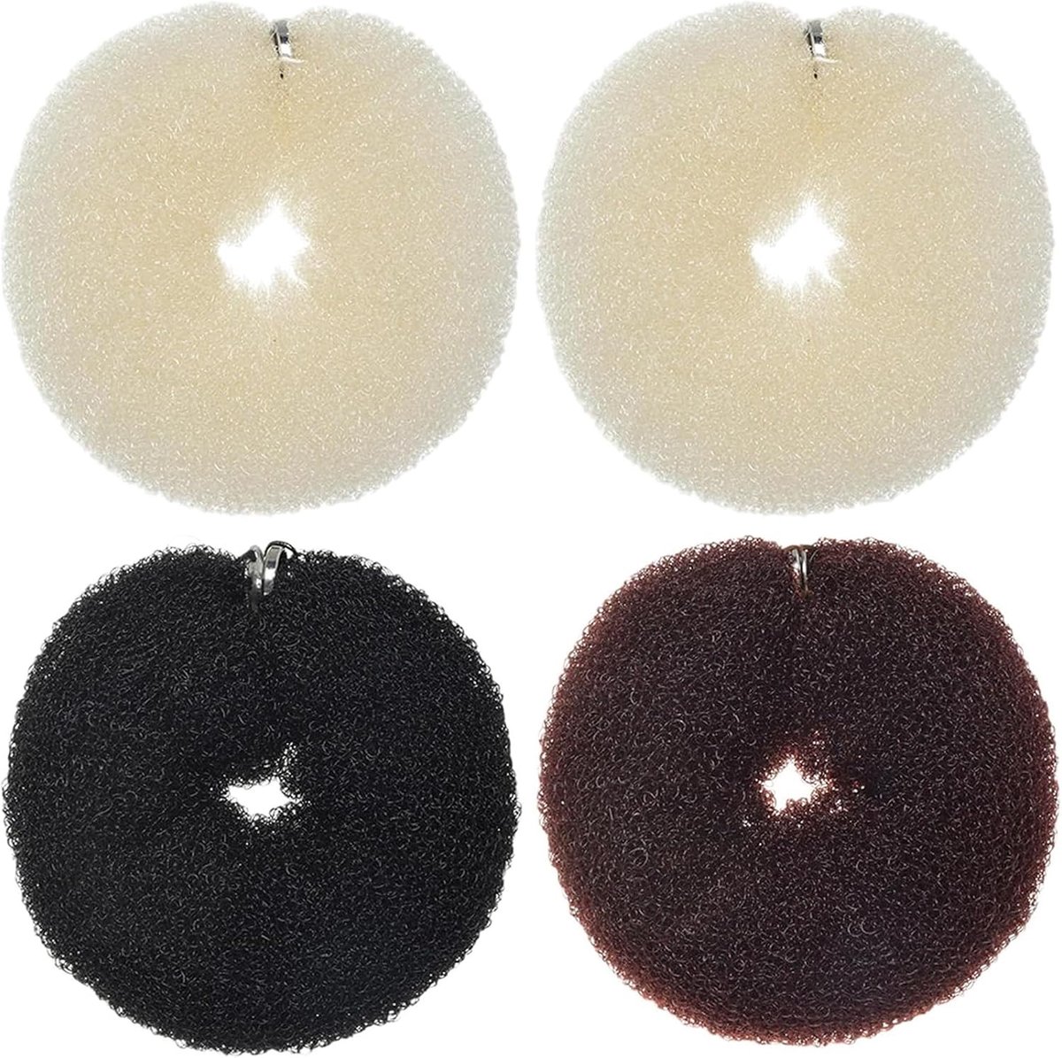 hair pillow set 4 pieces: bun pillow large and small, bun maker & hair bun accessories, bun pillow and hair donut for - ShopVlot