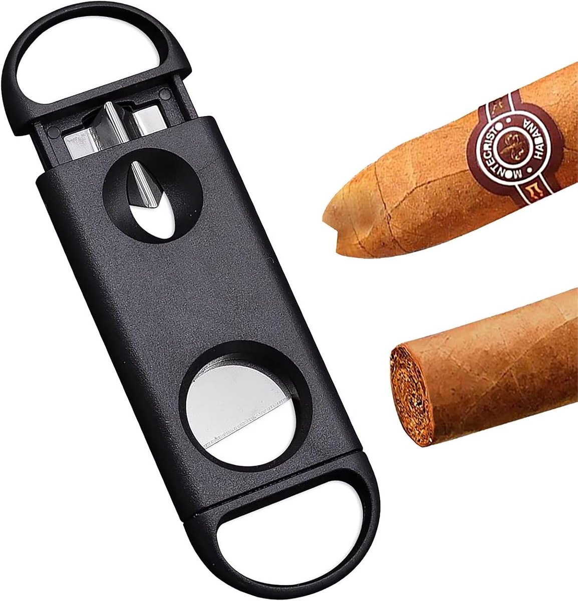 Cigar Cutter, Two Types of Knife Heads, Cigar Cutter, V-Shaped Blade, Cigar Cutter, Stainless Steel, with Double Blade - ShopVlot