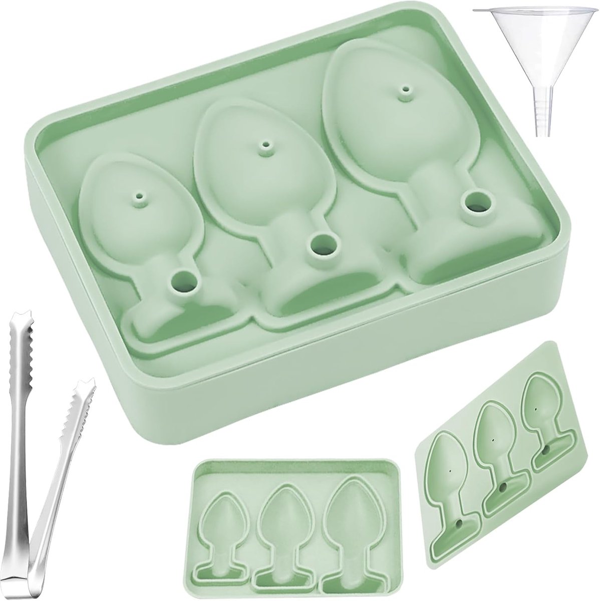Ice Cube Tray for Adults Ice Cube Tray Silicone Funny Ice Cube Tray 3 Compartments Silicone Ice Cube Moulds Hen Party - ShopVlot