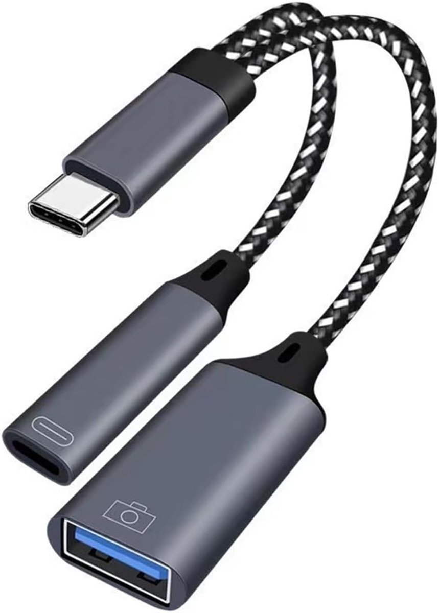 USB C OTG Charging Adapter, USB-C OTG Phone Adapter USB C Charging Port with 18W PD Adapter, USB C to USB OTG Adapter - ShopVlot