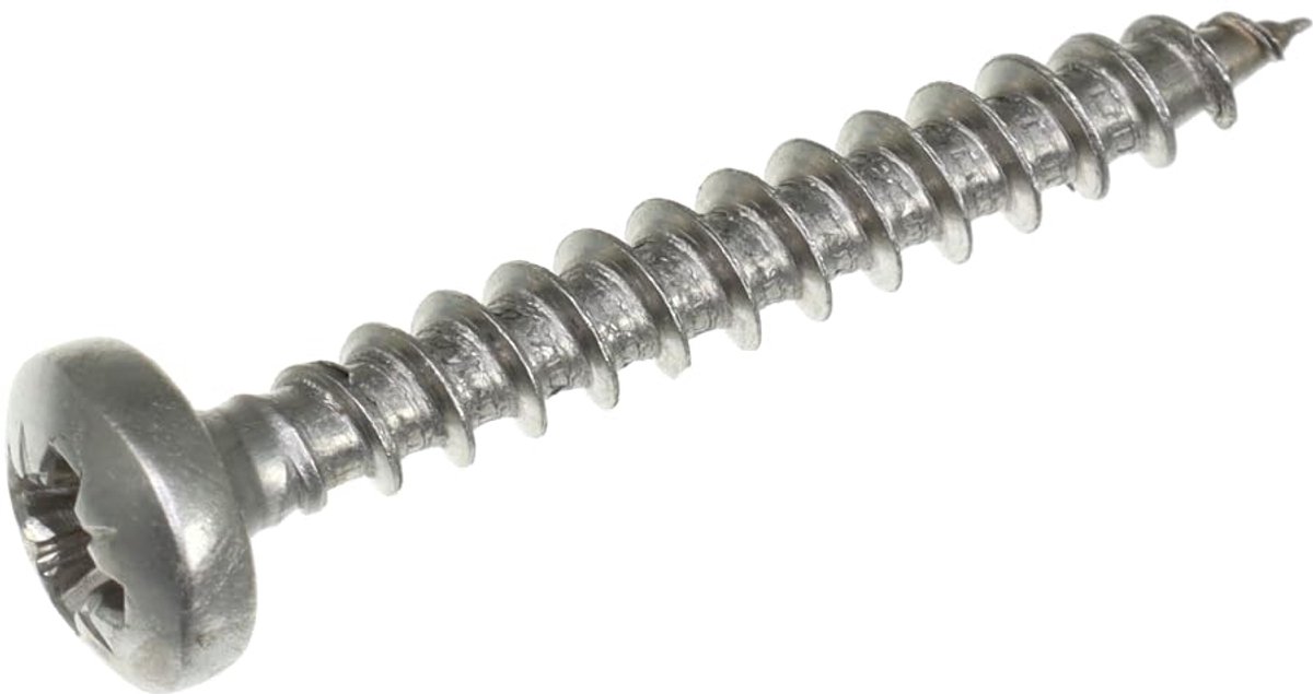 SECCARO Chipboard Screw Semicircular Head 4 x 30 mm, Stainless Steel V2A VA A2, Wood Screw with Full Thread, Phillips - ShopVlot