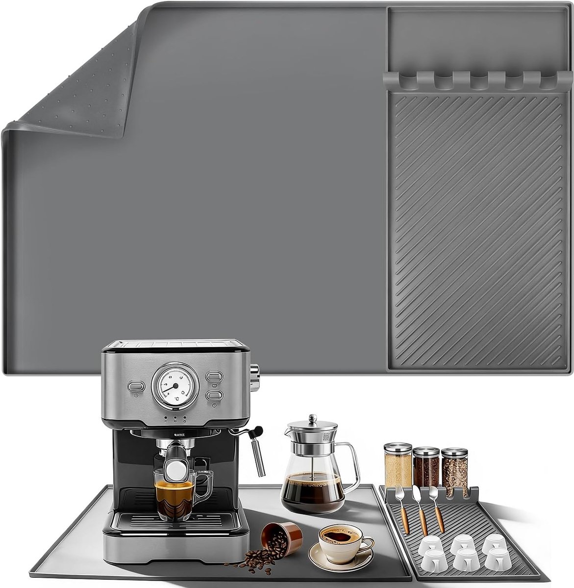 Silicone Heat Resistant Mat for Air Fryer, 2-in-1 Multifunctional Mat for Worktop Protection, Silicone Mats, Kitchen - ShopVlot