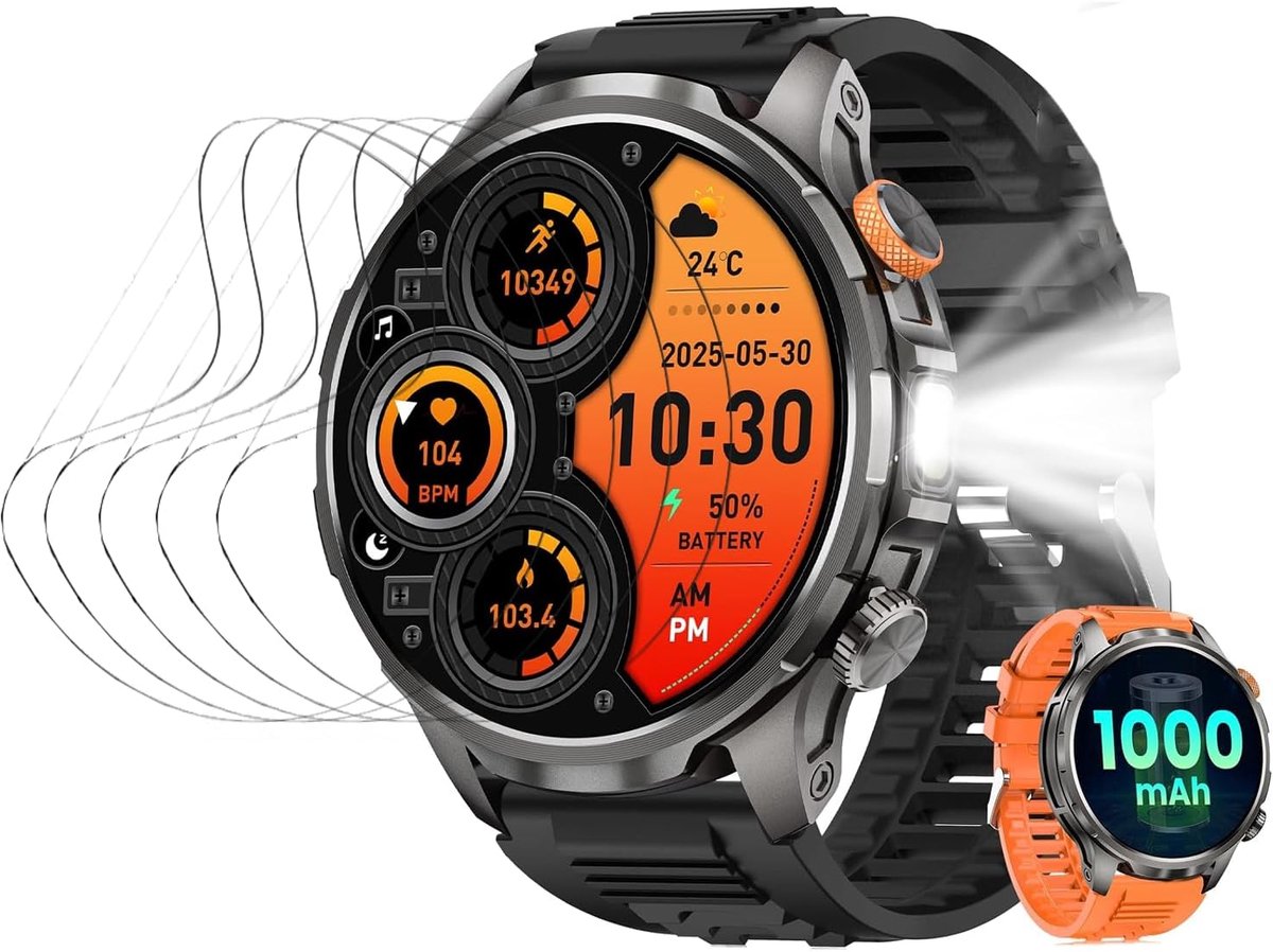 5pcs hydrogel film screen protector for NAIXUES AK90 ‎1.91" Smartwatch Flexible HD Clear Screen Protector TPU [Touch - ShopVlot