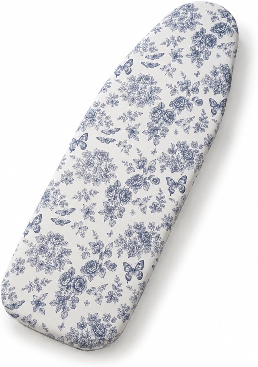 Reservehoes voor strijkplank, 160 x 60 cm, groot, verstelbaar, met bloemenpatroon en vlinders - ShopVlot